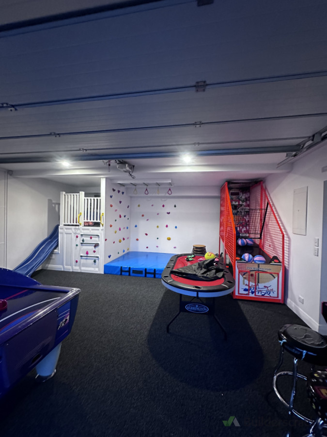 Garage Conversion into a fun family arcade room.