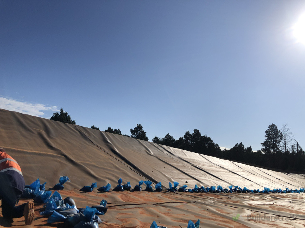 Pond lining at a gold mine NSW.
