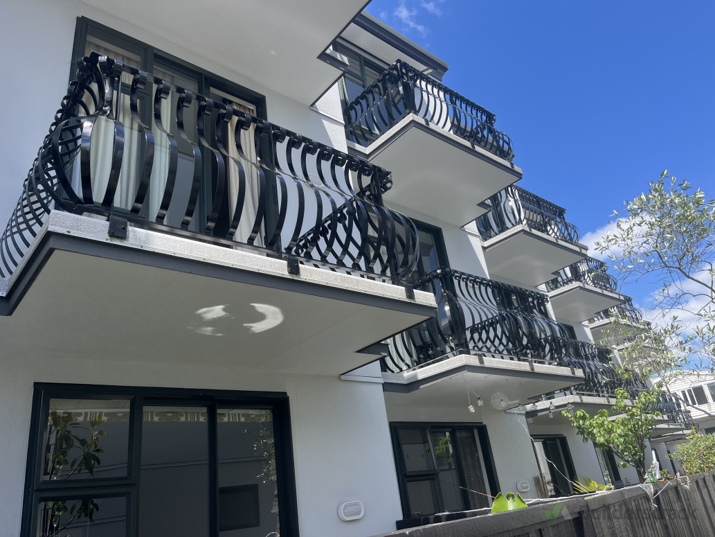 Painted balconies and soffit