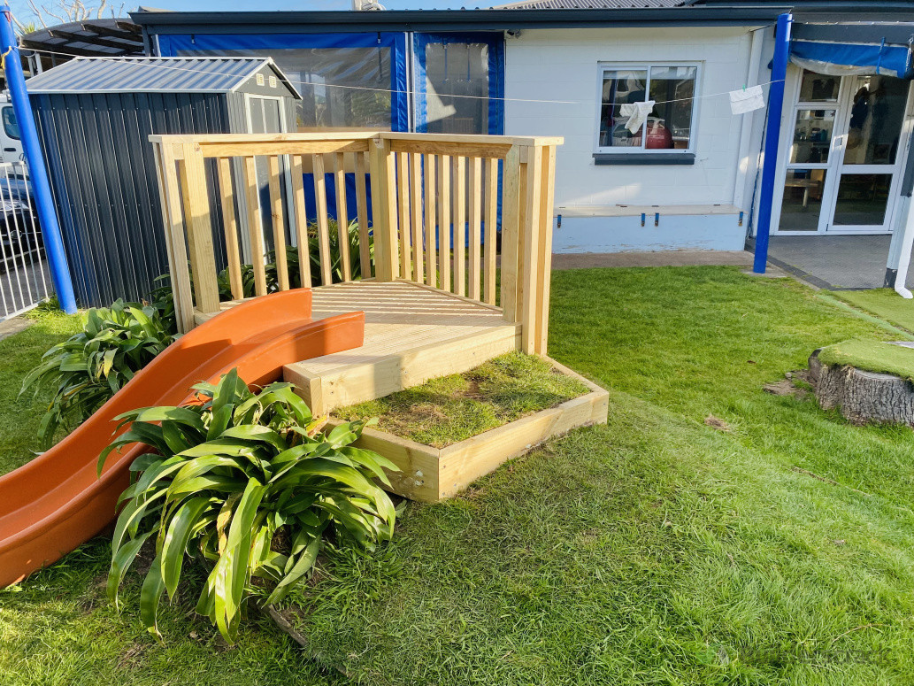Created small deck and fence for kids in a kindergarten in Otumoetai