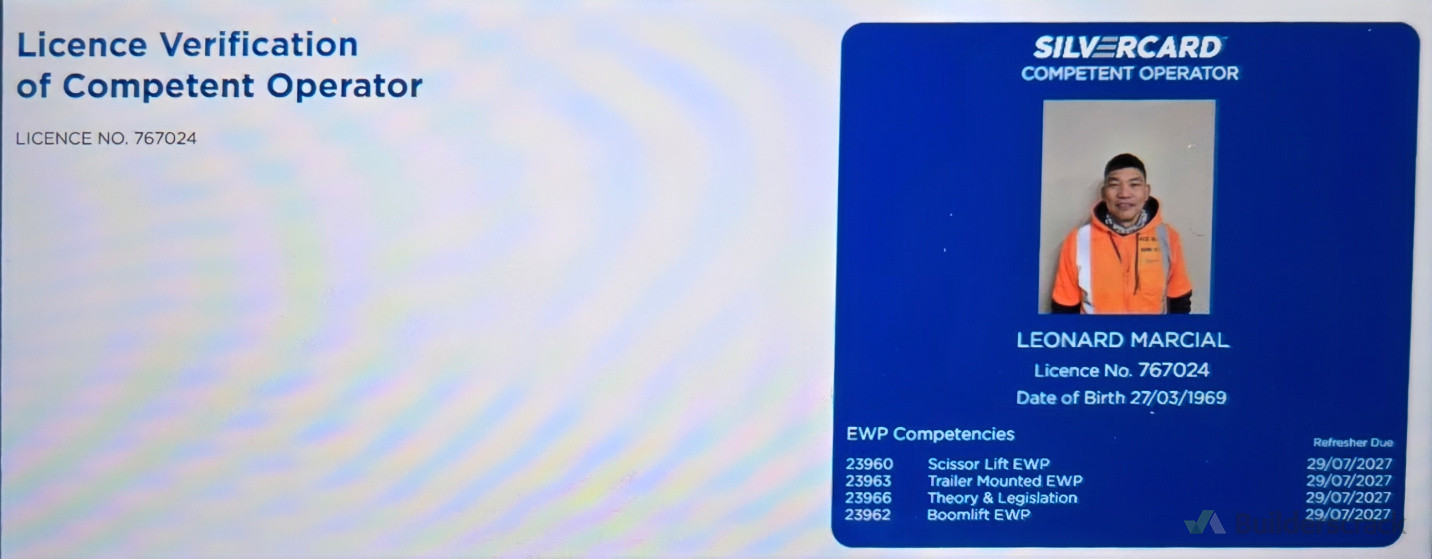 My training certificate