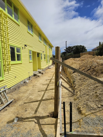 start of building the timber walls