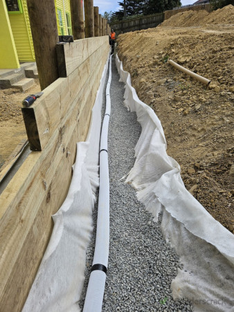 new drainage behind the walls