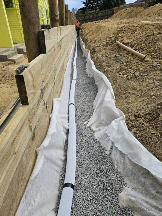 new drainage behind the walls