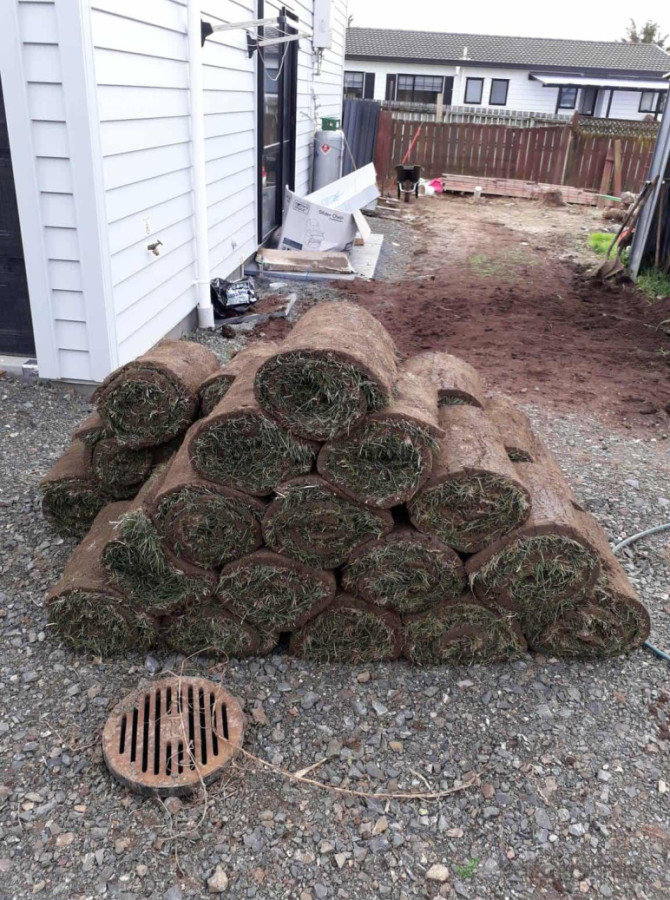 Before - Installation of artificial ready lawn