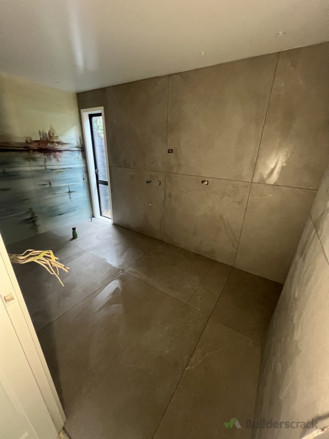 1m x 1m large format tile full bathroom