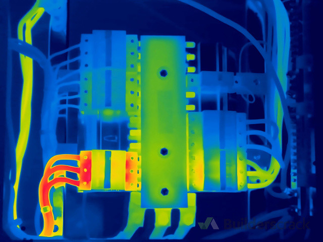Thermal image of a distribution board