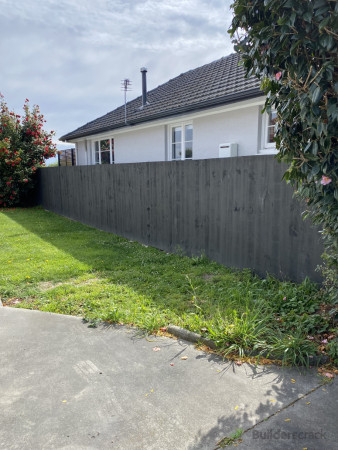 There was an existing small garden by edge of concrete, customer wanted this extended along the boundary fence