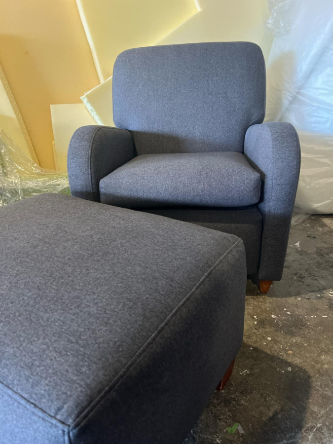 Armchair & Ottoman reupholster