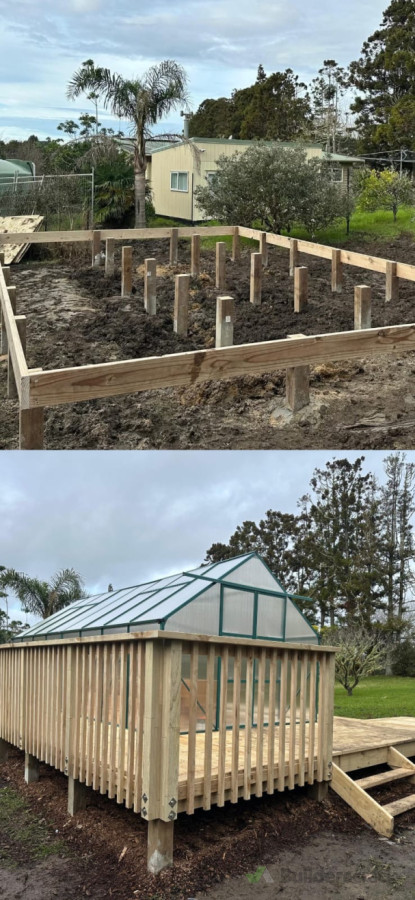Decking built for a customers green house.