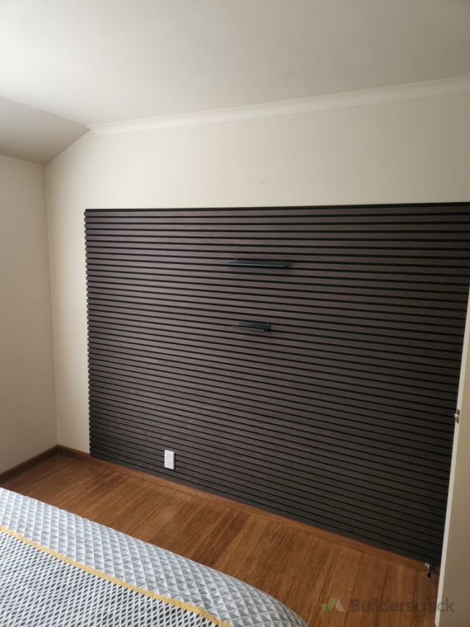 Feature panel installed on wall