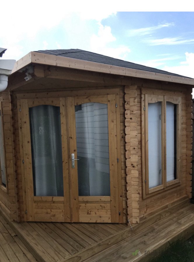 A sleep out European style kit set use as an office.