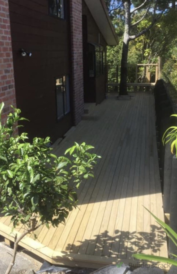 Built new deck front entrance.