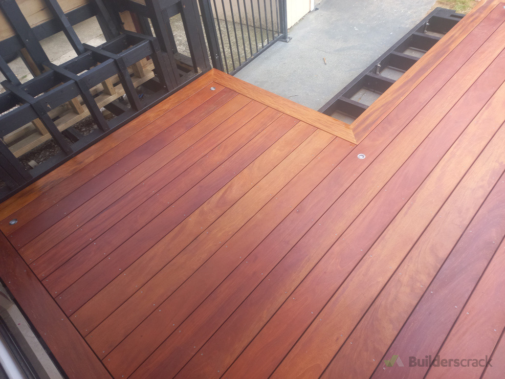 Laying decking. Look at those crisp mitres!