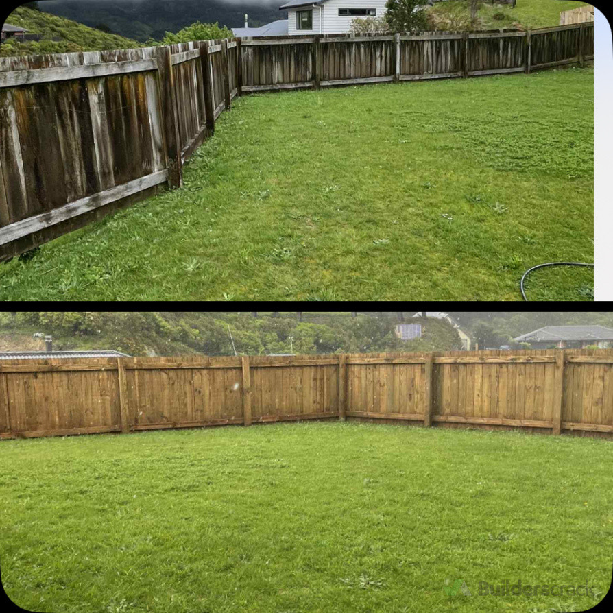 Before and After- Fence Cleaning