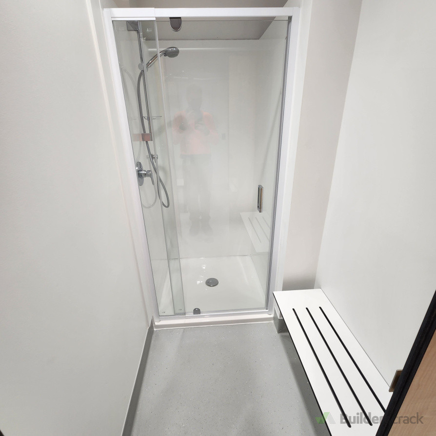 Removal of existing shower, installation of new pipework, and installation of new shower unit.