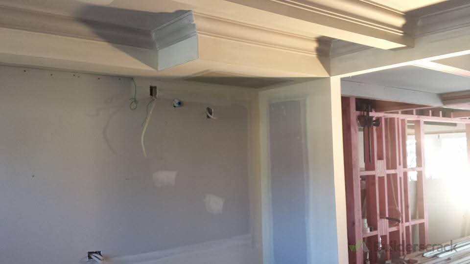 Cofferrd ceilings with  cove