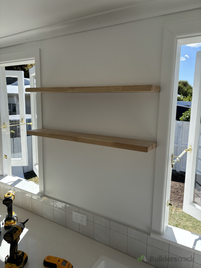 Custom floating shelves