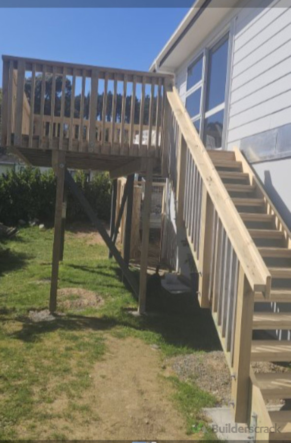 New stairs up to New deck