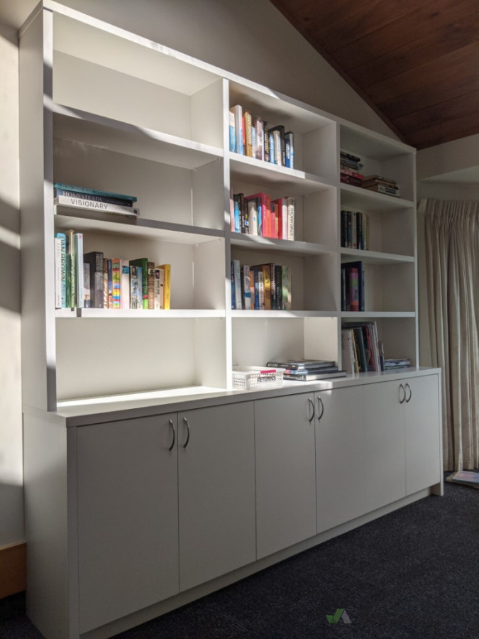 Cabinets with Book Shelves Built-In