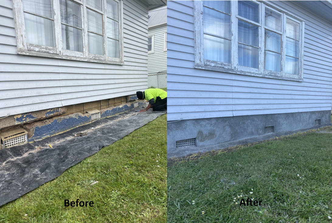 Structural repairs to a 1940's "ring" foundation