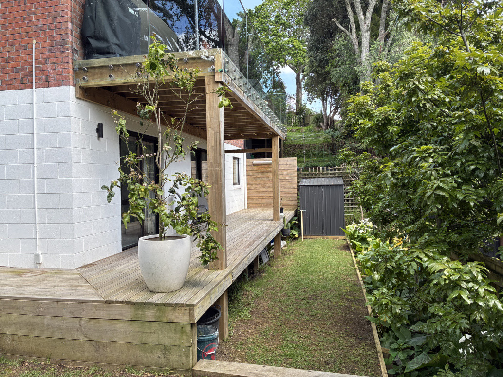 New deck and retaining walls