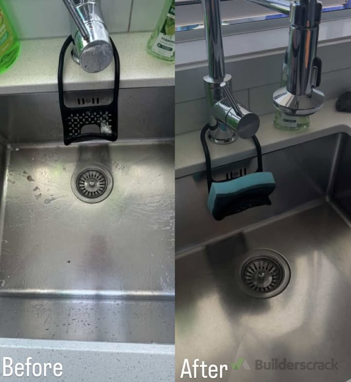 Before & after sink clean
