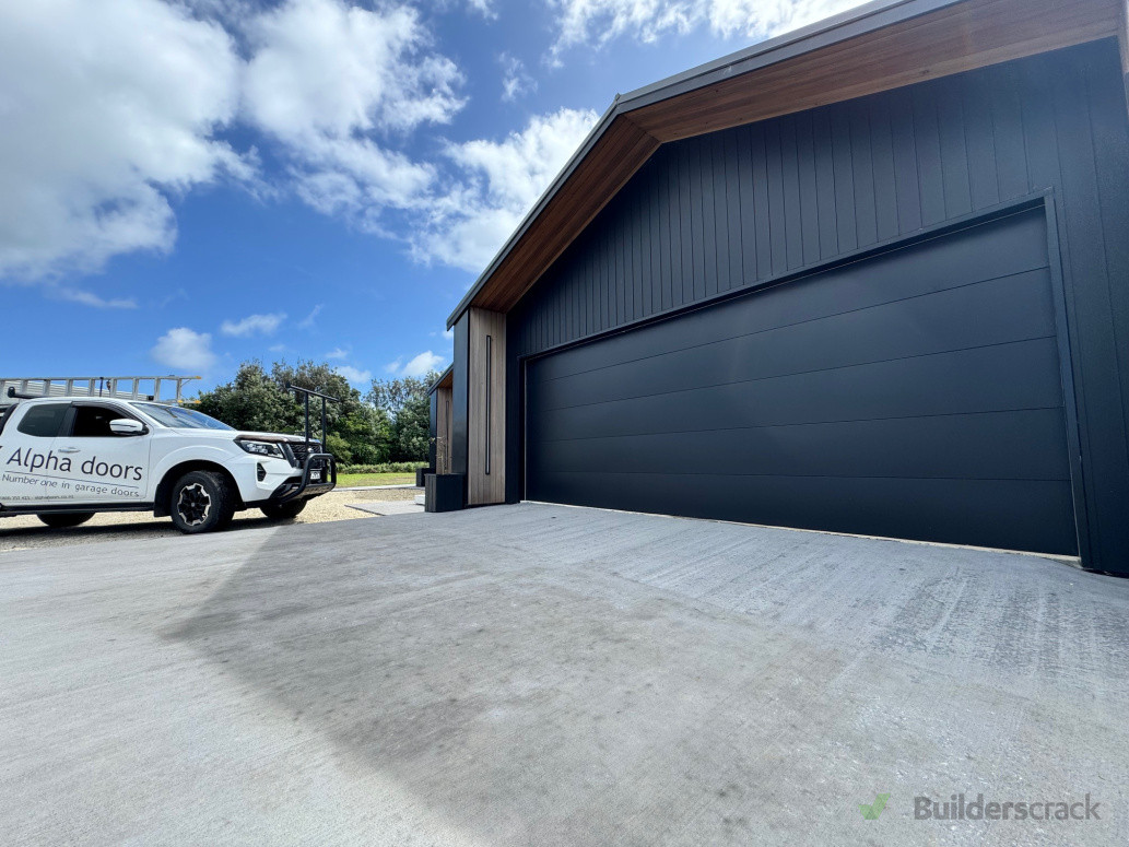 .95 Flatline Sectional door in 'Ebony' with auto opener