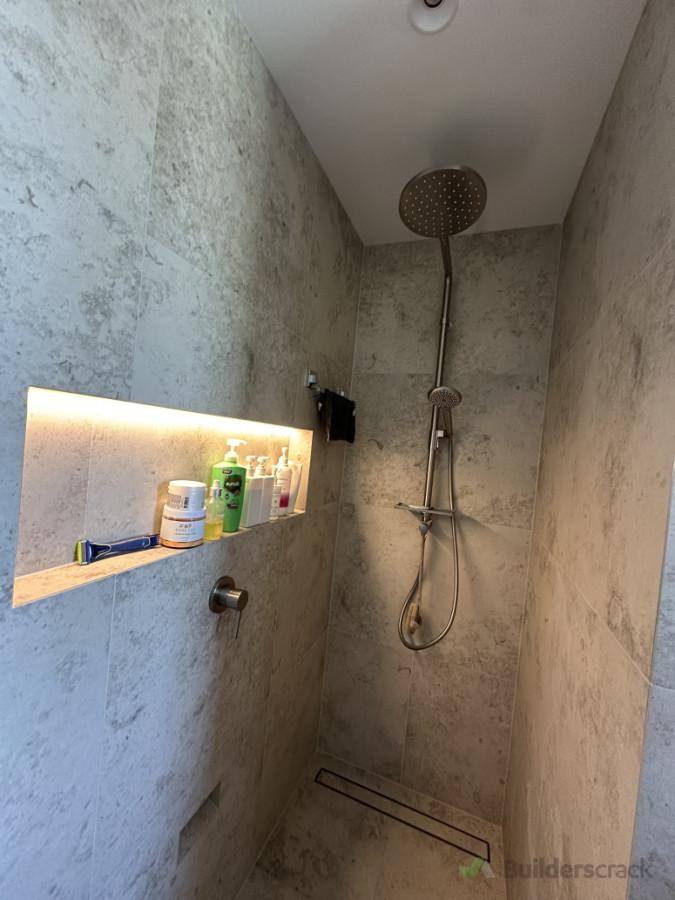 Shower niche LED strip for ambience