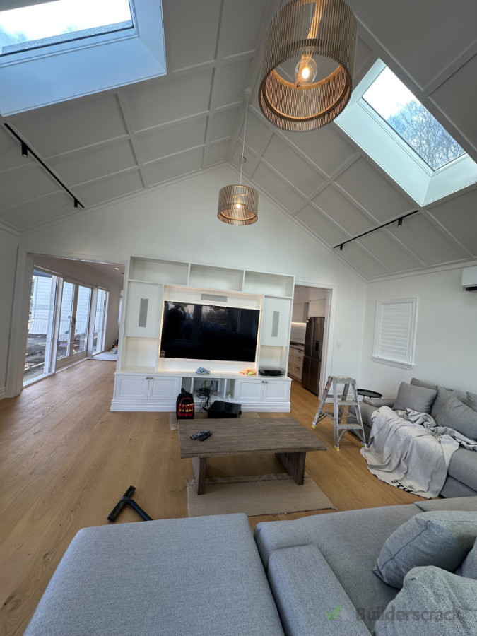 Not just downlights. Getting creative and installing 48V Track lights,  Centre pendants and LED strip around the TV