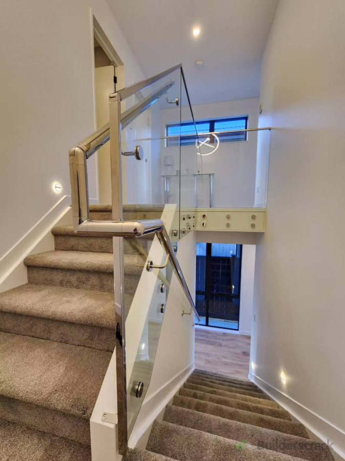 Chrome Finished Glass Balustrade