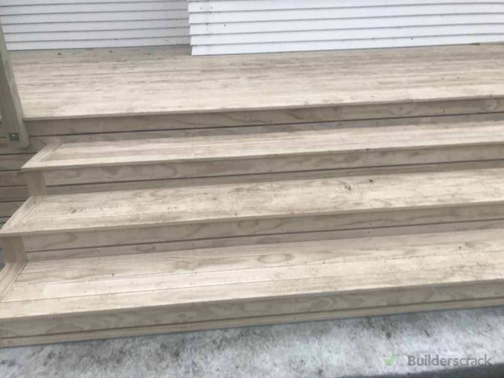 Jacks, completed steps down off a deck.