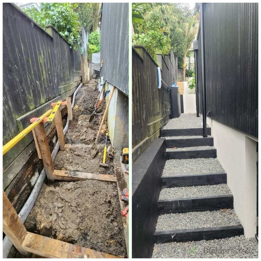 Retaining wall and Steps