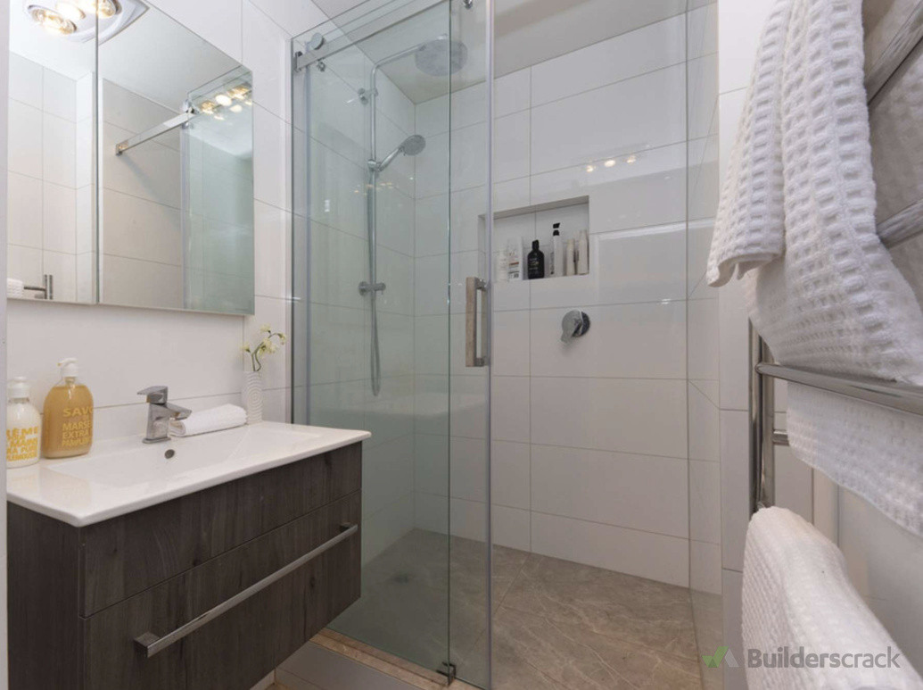 Small space but enough room for shower and vanity