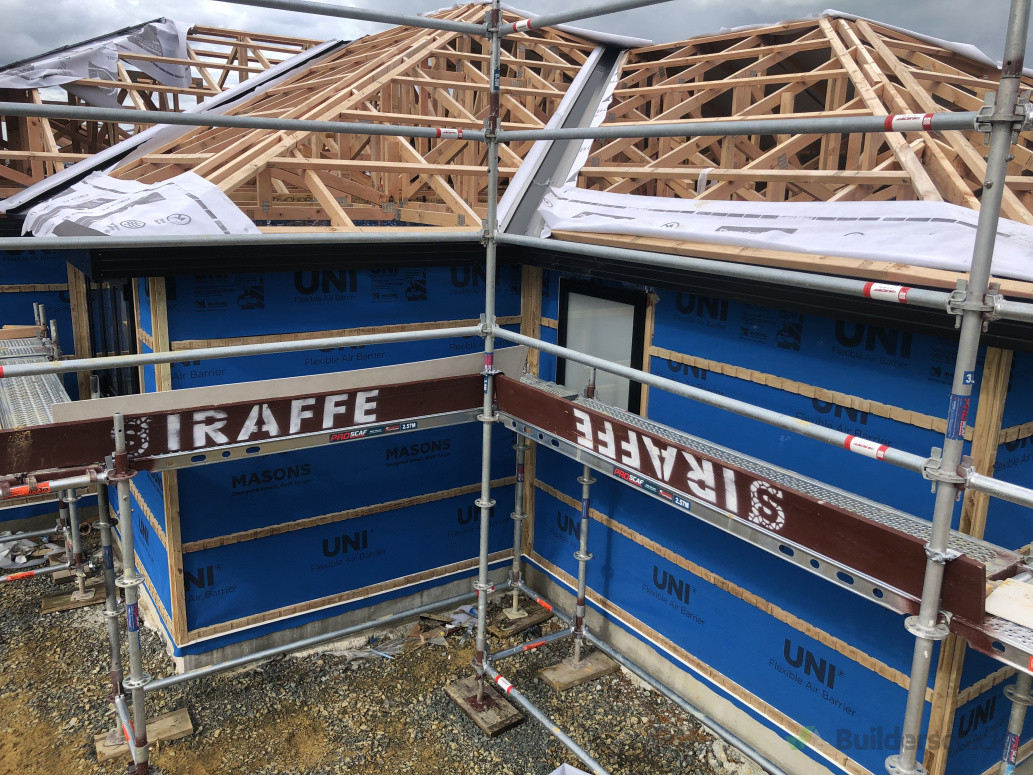 Prep work done, wrapped, castellated battens installed ready for vertical cladding.