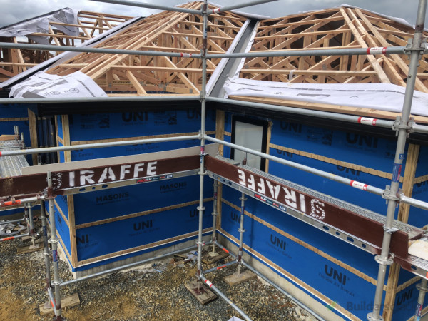 Prep work done, wrapped, castellated battens installed ready for vertical cladding.