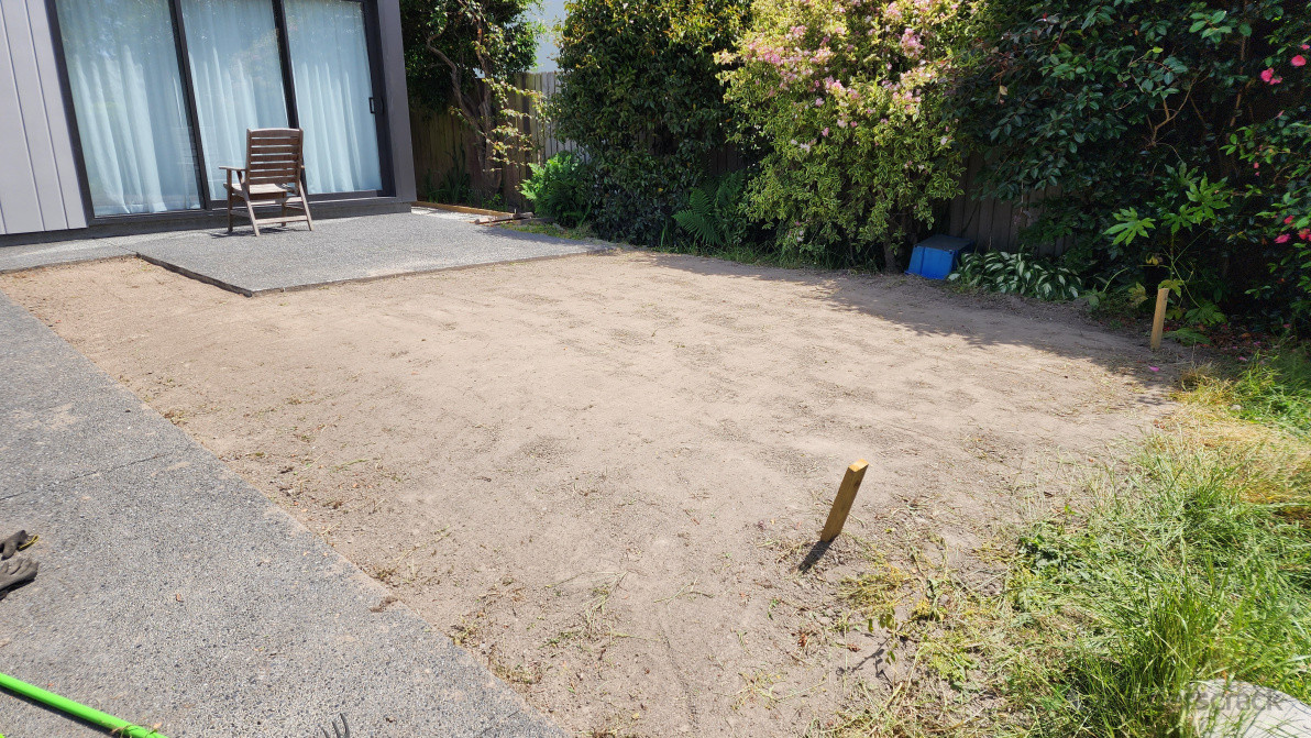 Spray, dig up and re-level in preparation for new grass