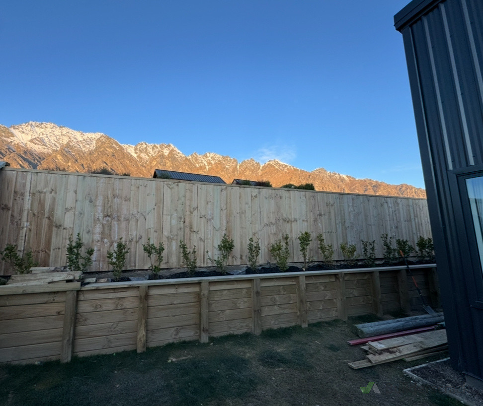 Pine Fence built with this beautiful backdrop