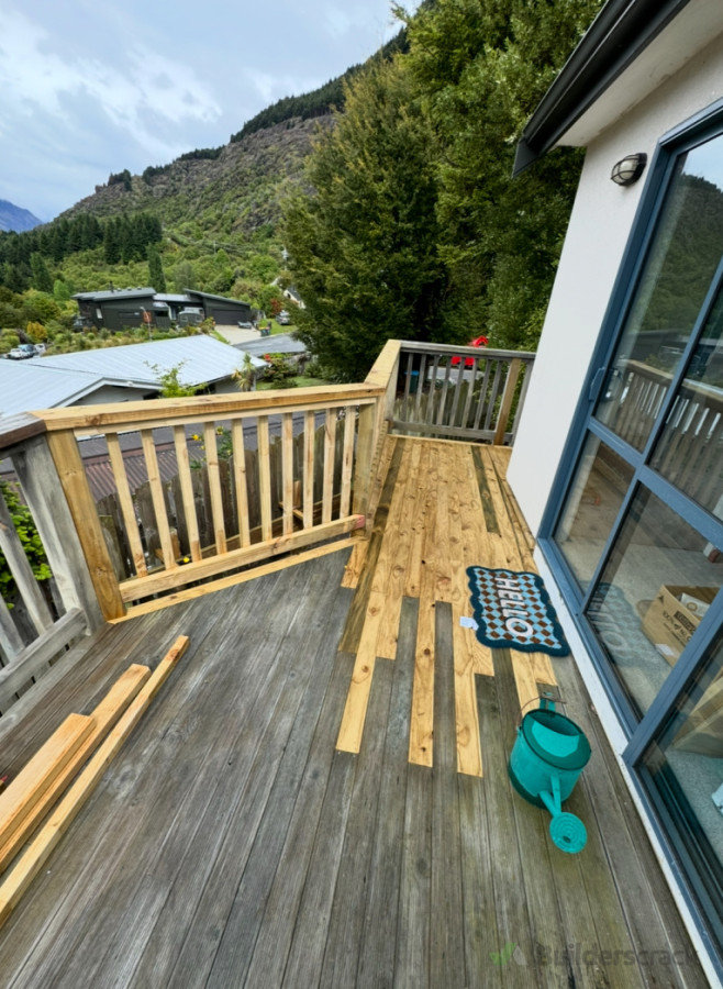 Extension to a deck in Fernhill using pine decking boards