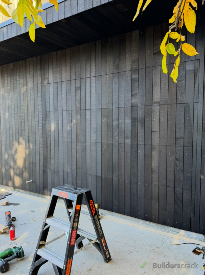 Hidden cedar garage door