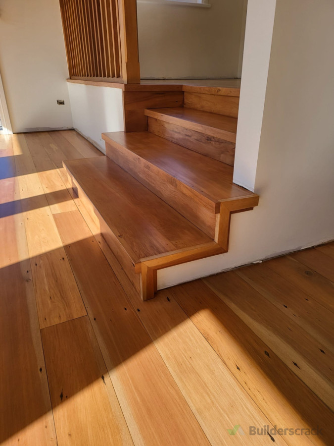 Timber stairs are a great way to key timber floors on different levels together seamlessly