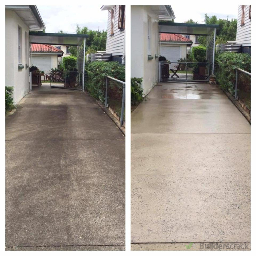 Before and after driveway wash