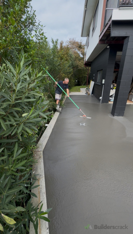 Here is a job that i helped place & finish concrete. My self in picture.