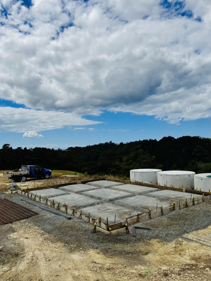 A foundation that i & my son prepared & placed & finished concrete.