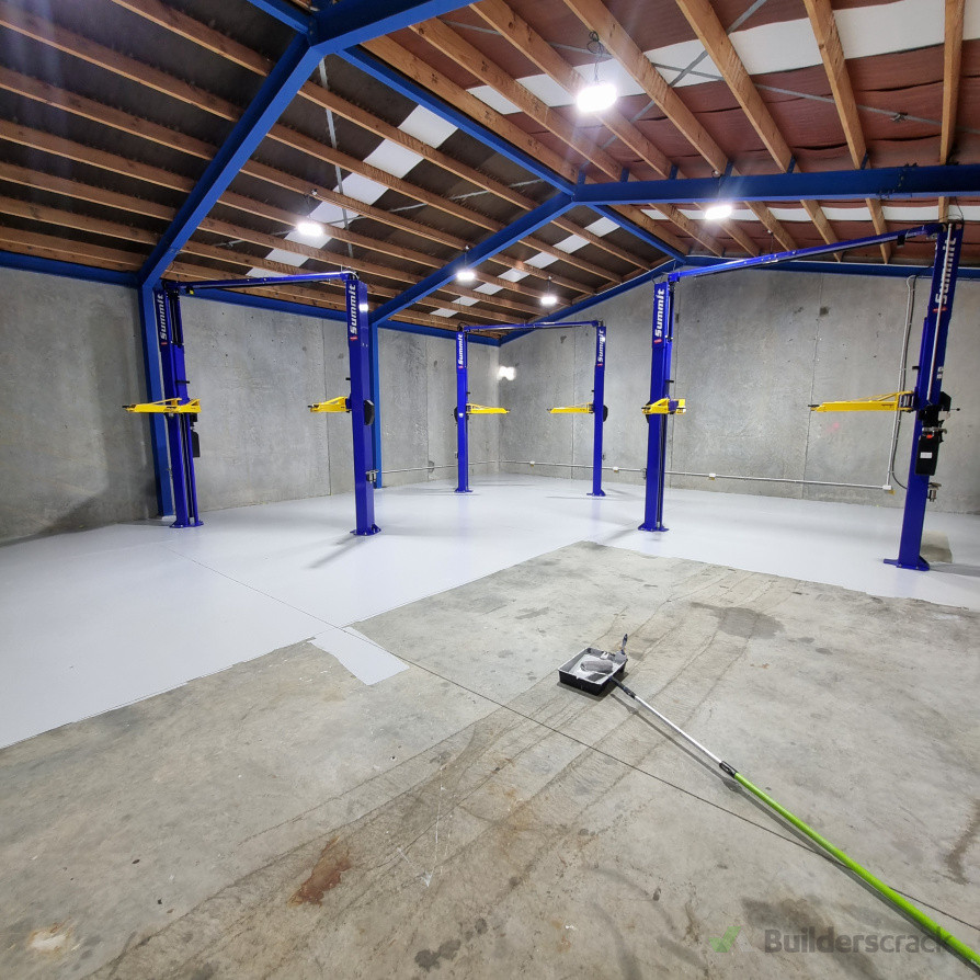 The initial phase of the painting process.