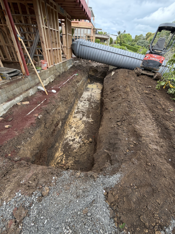 The hole is dug now ready the barrow some base metal down
