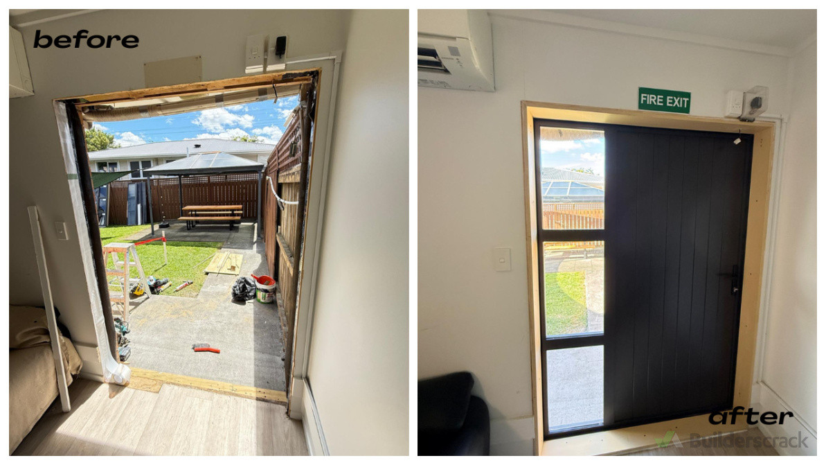 Remove old door and Install door.