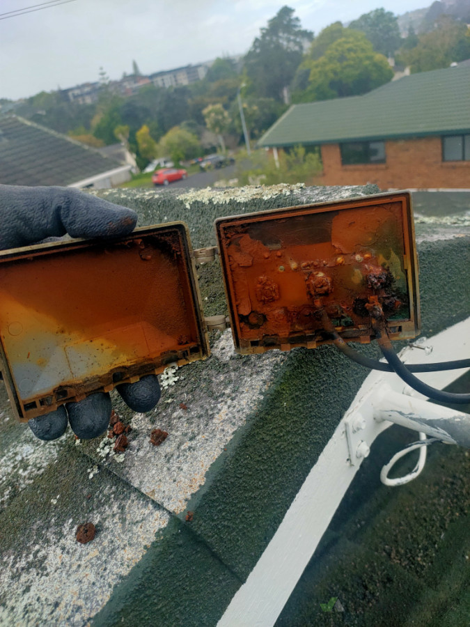 Rusty protection box, replaced