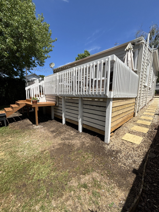 Rotten deck structure rebuild - after (home owner to paint)