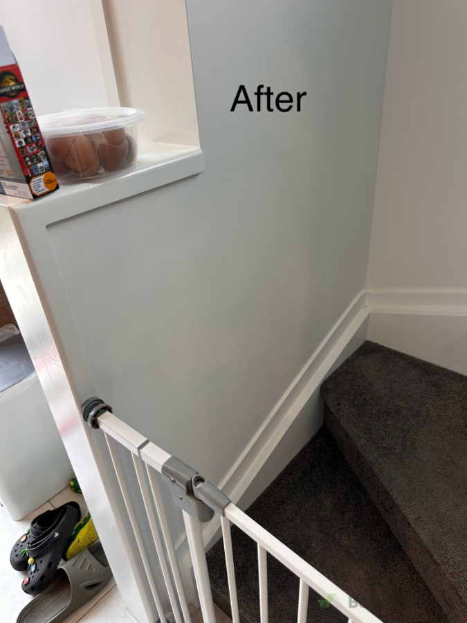 Still wet good thing the paint match on the old paint.